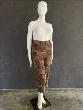 Jones New York Sport Brown Scenic Toile Heritage Stretch Straight Leg Pants 12